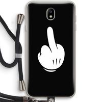 Middle finger black: Samsung Galaxy J7 (2017) Transparant Hoesje met koord