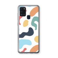 Memphis Shapes Blue: Samsung Galaxy A21s Transparant Hoesje