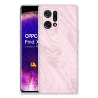 OPPO Find X5 TPU Siliconen Hoesje Marble Pink - Origineel Cadeau Vriendin