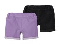 lupilu 2 stuks peuters denim-shorts (98/104, Lila/zwart) - thumbnail