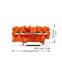 WAGO 2002-1402 Doorgangsklem 5.20 mm Spanveer Oranje 100 stuk(s)