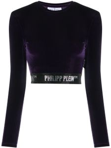 Philipp Plein haut crop en velours à large bandeau - Violet