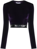 Philipp Plein haut crop en velours à large bandeau - Violet - thumbnail