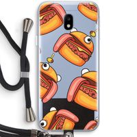 Hamburger: Samsung Galaxy J3 (2017) Transparant Hoesje met koord