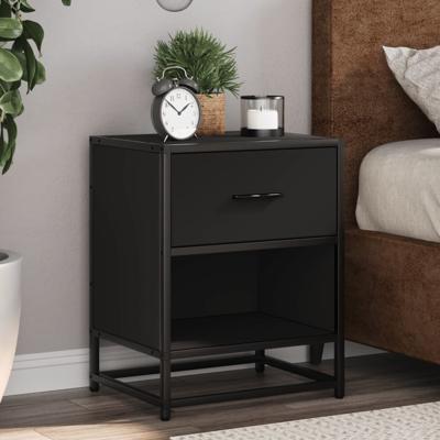 Nachtkastjes 2 st 40x31x50 cm bewerkt hout zwart