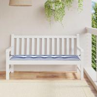 VidaXL Tuinbankkussen gestreept 150x50x4 cm oxford stof wit en blauw VidaXL Tuinbankkussen gestreept 150x50x4 cm oxford stof wit en blauw