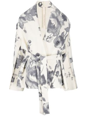 Forme D'expression manteau ceinturé à fleurs - Tons neutres