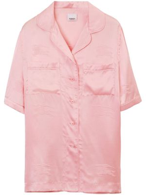 Burberry chemise en soie à motif EKD en jacquard - Rose