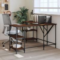 Bureau 139x139x75 cm bewerkt hout bruin eikenkleur - thumbnail