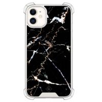 iPhone 11 siliconen shockproof hoesje - Marmer zwart