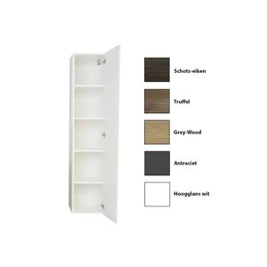 Kolomkast Sanicare Q15 1 Soft-Closing Deur 160x33,5x32 cm Grey-Wood Sanicare