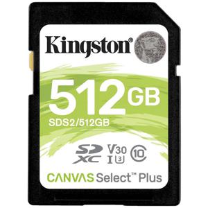 Kingston Technology 512GB SDXC Canvas Select Plus 100R C10 UHS-I U3 V30