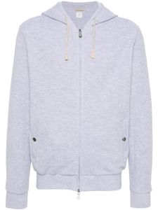 Eleventy hoodie zippé en maille nervurée - Gris