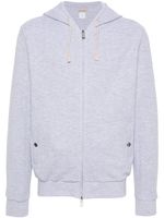 Eleventy hoodie zippé en maille nervurée - Gris