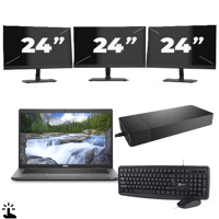 Dell Latitude 7330 - Intel Core i5-12e Generatie - 13 inch - Touch - 16GB RAM - 256GB SSD - Windows 11 Home + 3x 24 inch Monitor