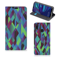 Huawei Y7 hoesje Y7 Pro (2019) Stand Case Abstract Green Blue