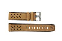 Timex horlogeband PW4B01500 Leder Cognac 22mm + zwart stiksel - thumbnail