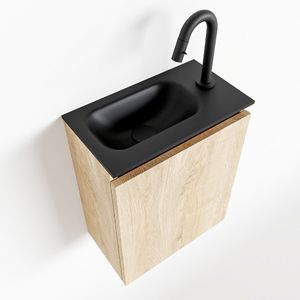 MONDIAZ TURE 40cm toiletmeubel washed oak. EDEN wastafel urban links 1 kraangat