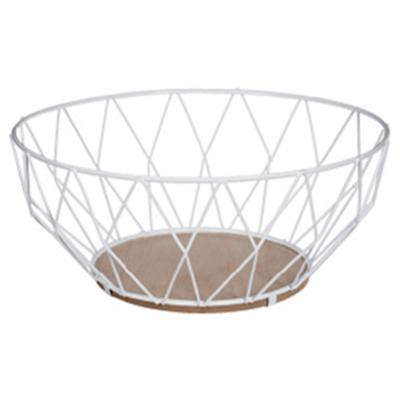 Fruitschaal - wit - Dia 28 cm - draad metaal - fruitmand - serveerschaal