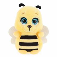 Knuffeldier kleine honingbij - zachte pluche stof - premium kwaliteit knuffels - geel/zwart - 14 cm