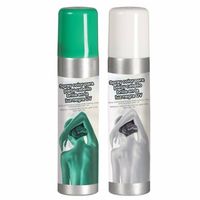 Guirca Haarspray/bodypaint spray - 2x kleuren - wit en groen - 75 ml - Verkleedhaarkleuring - thumbnail