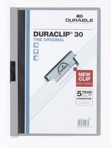 Durable Duraclip 30 stofklepmap PVC Grijs, Transparant