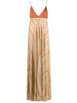 Forte Forte robe en maille métallisée à coupe longue - Tons neutres