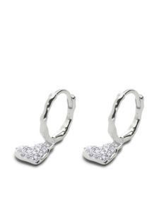 Monica Vinader boucles d'oreilles Diamond Heart en argent