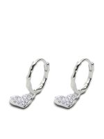 Monica Vinader boucles d'oreilles Diamond Heart en argent - thumbnail