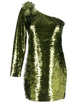 Marchesa Notte robe courte Magnolia à sequins - Vert