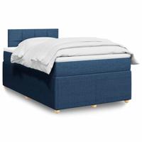 Boxspring met matras stof blauw 120x200 cm