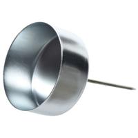 Kerststukjes theelichthouders - 4x st - zilver - D4,2 x L7,5 cm - ijzer - kaarsenhouders