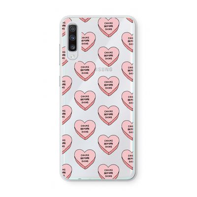 Chicks before dicks: Samsung Galaxy A70 Transparant Hoesje