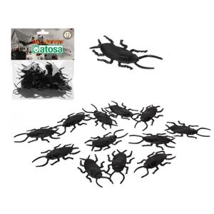 12x Horror strooi kakkerlakken van plastic   -
