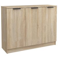 The Living Store Houten dressoir - bijzetkast - 90.5 x 30 x 70 cm - sonoma eiken - thumbnail