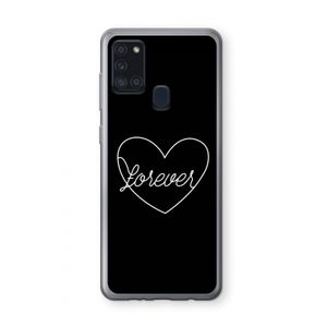 Forever heart black: Samsung Galaxy A21s Transparant Hoesje