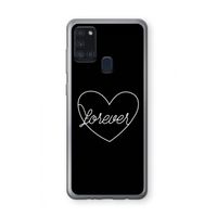 Forever heart black: Samsung Galaxy A21s Transparant Hoesje