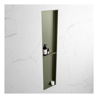 Wandnis Solid Surface Easy | In- en opbouw | 30x90x8 cm | 2 vakken | Army