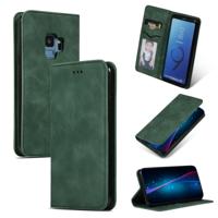 Retro huid voelen Business magnetische horizontale Flip lederen case voor Samsung Galaxy S9 (Army Green)