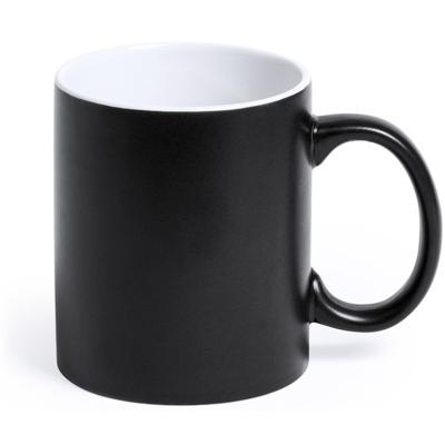 Koffiemok en Drinkbeker Allegra - 12x - zwart/wit - 350 ml - Keramiek - Mokken