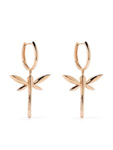 Anapsara petites boucles d'oreilles pendantes Dragonfly en or rose 18ct