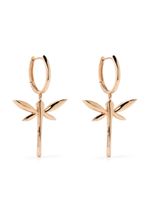 Anapsara petites boucles d'oreilles pendantes Dragonfly en or rose 18ct