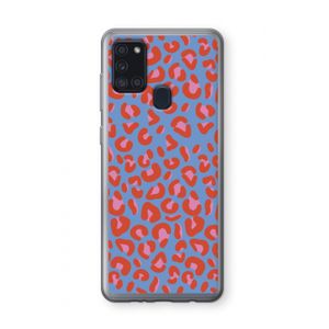 Leopard blue: Samsung Galaxy A21s Transparant Hoesje