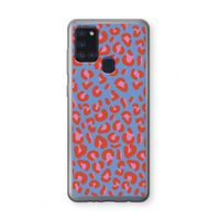 Leopard blue: Samsung Galaxy A21s Transparant Hoesje
