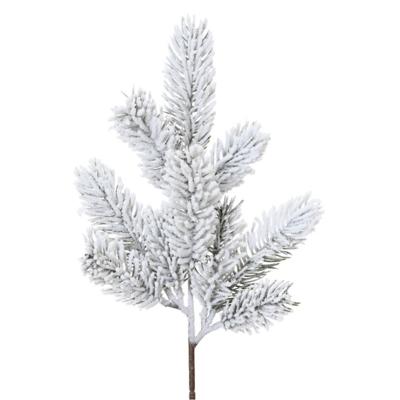 Kunst dennentak - groen - 36 cm - met sneeuw - kersttakken - kerststukje takken