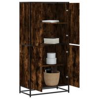 Hoge kast 68x35x139 cm bewerkt hout gerookt eikenkleurig