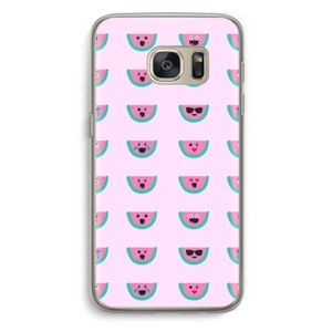 Smiley watermeloenprint: Samsung Galaxy S7 Transparant Hoesje
