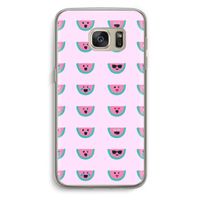 Smiley watermeloenprint: Samsung Galaxy S7 Transparant Hoesje
