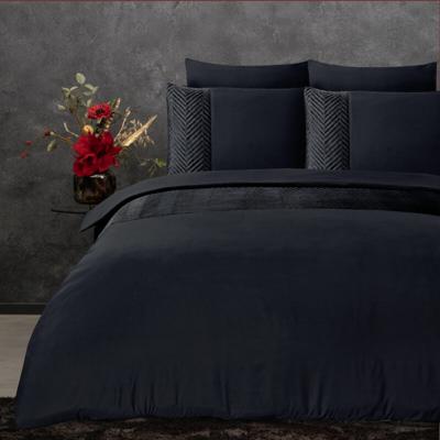 Sleeptime Velvet Crossline Zwart 140 x 200/220 cm