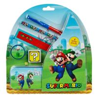 Undercover Super mario schoolset in blik, 7dlg.
